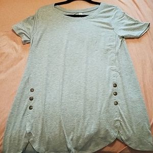 Zenana gray swing top with button detail